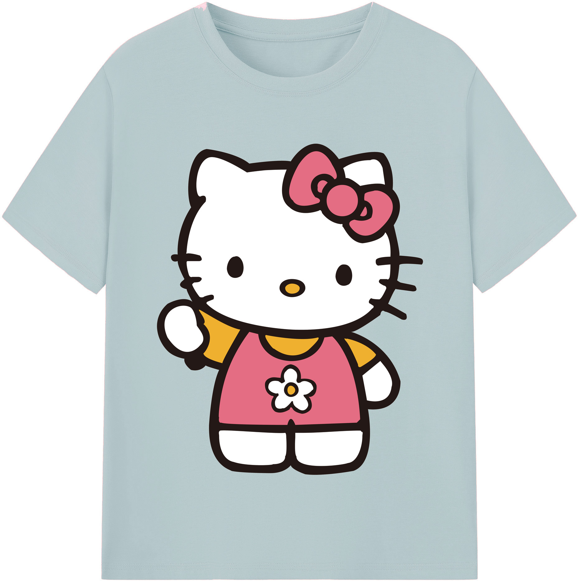（画像用） Hello Kitty ハローキティ 綿100％半袖Tシャツ（フロントプリント）